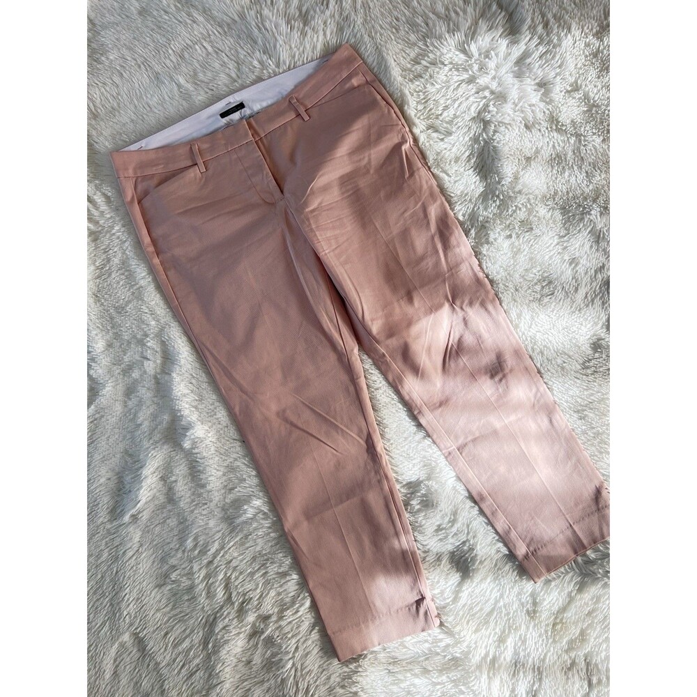 Worthington Women's Size 12 Slim Ankle Pants Blush Pink Stretch Cotton Career
